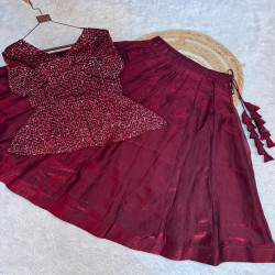 Premium Ready-to-Wear Fendy Satin Lehenga Choli Set